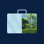 suitcase on navy blue background